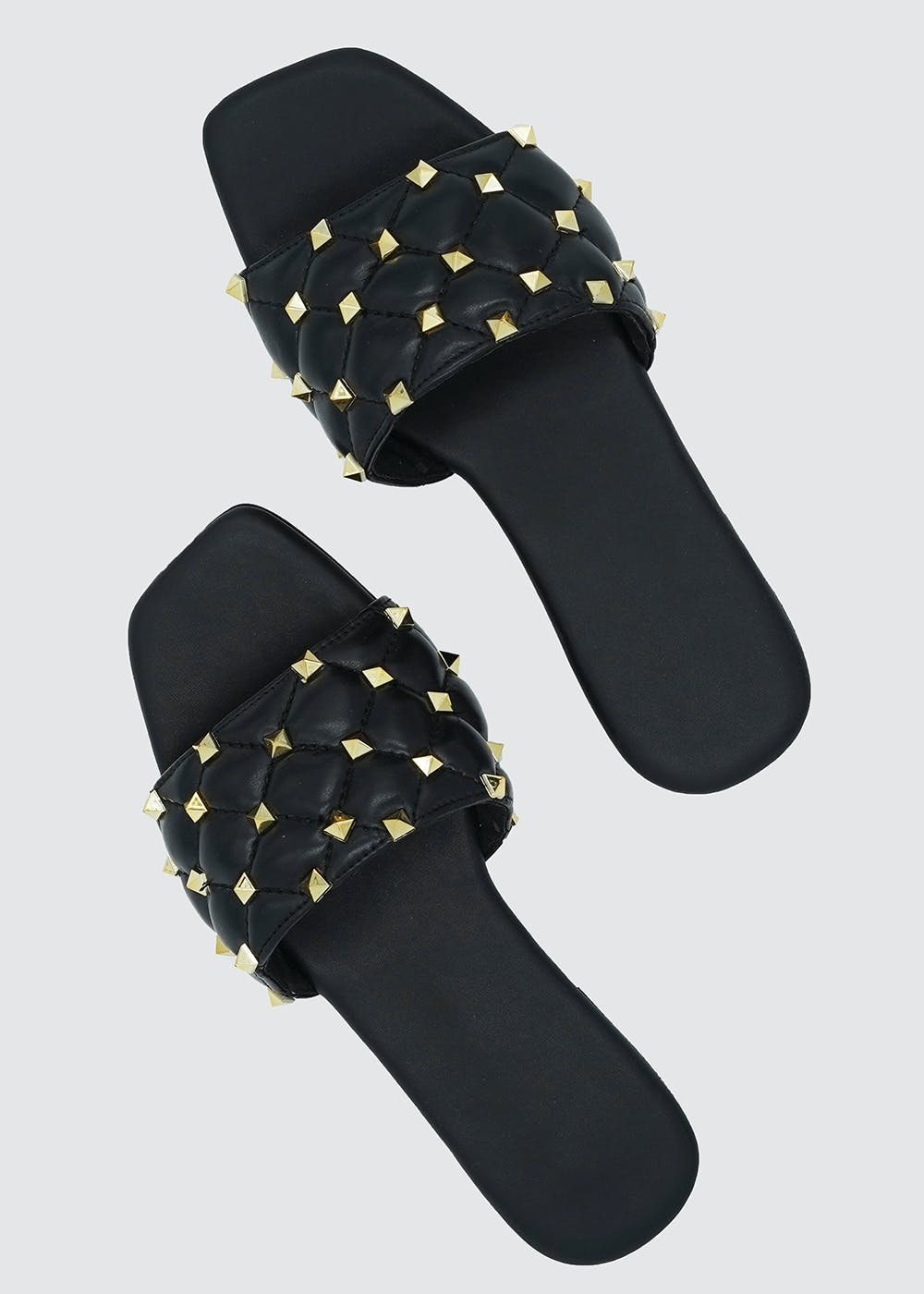 Get Quilted & Studded Flap Solid Slides at ₹ 1499 | LBB Shop