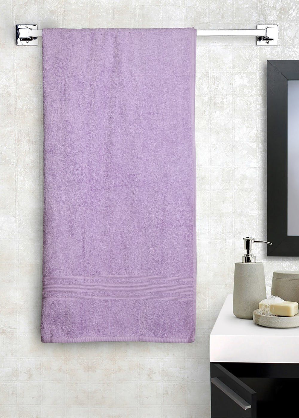 Get Light Purple Super Soft And Fluffy Bath Turkish Cotton Towel at