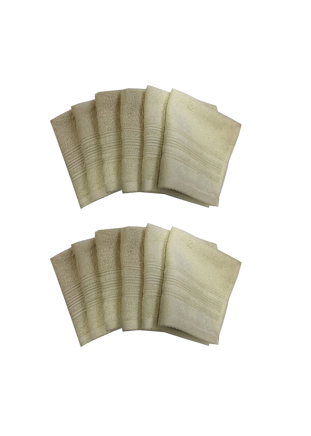 Get Cream Super Soft Cotton Face Towel Set Of 12 at ₹ 588 LBB Shop