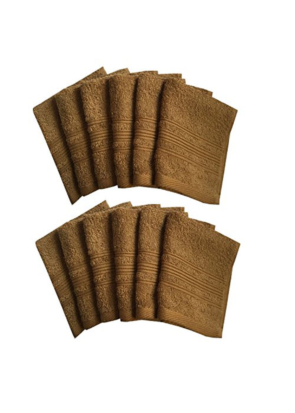 Get Olive Brown Super Soft Cotton Face Towel Set Of 12 at ₹ 588 LBB