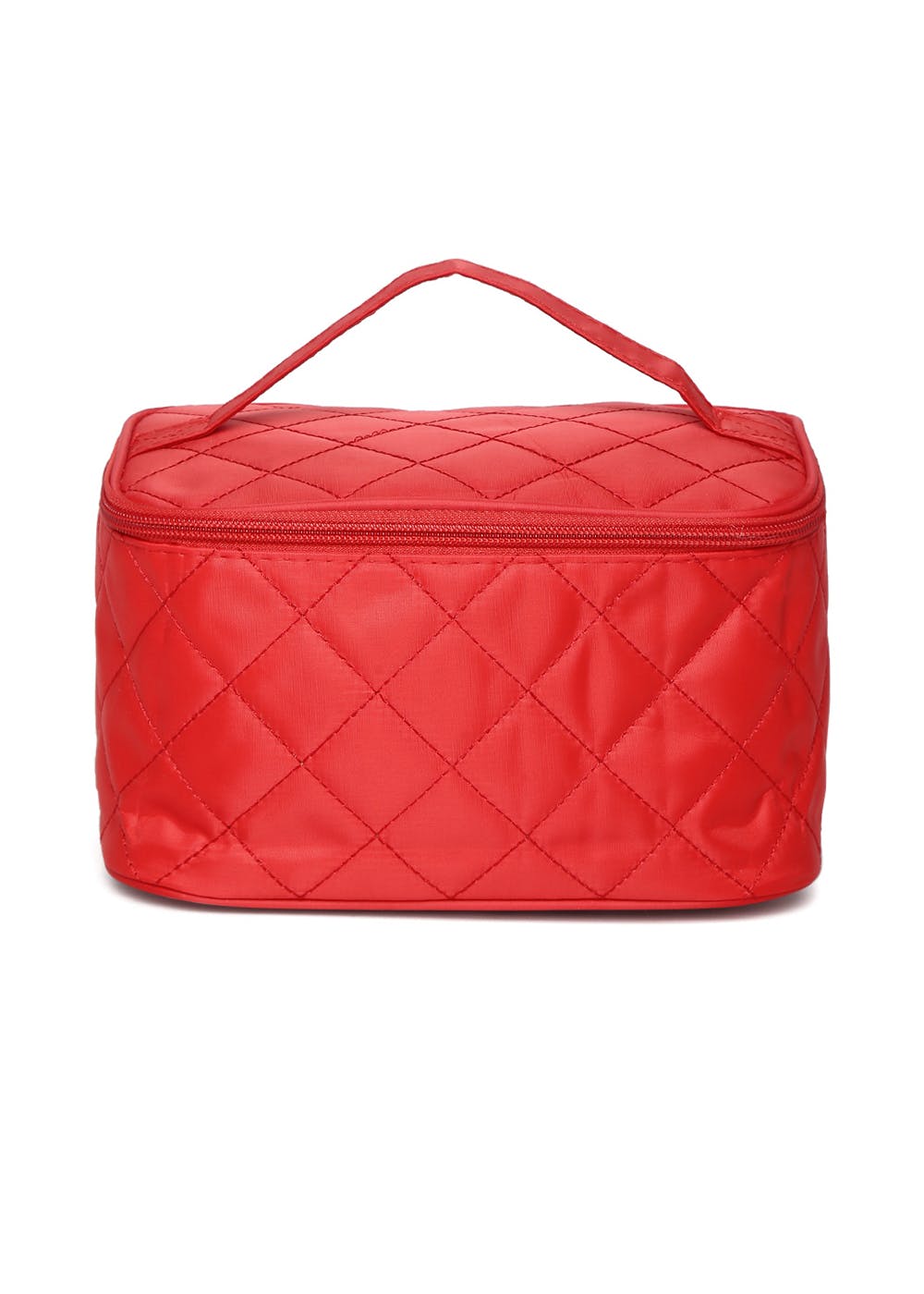 Get Quilted Pattern Detail Solid Zipped Cosmetic Bag at ₹ 599 LBB Shop