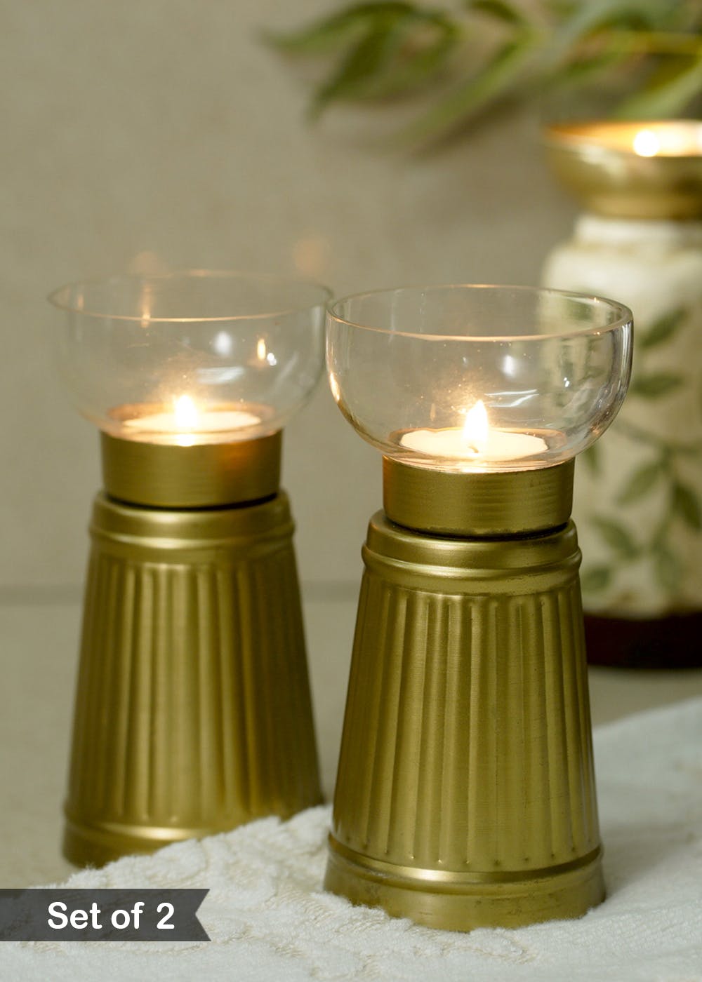 Get Aranaya Tealight Holder Set Of 2 At 1000 LBB Shop