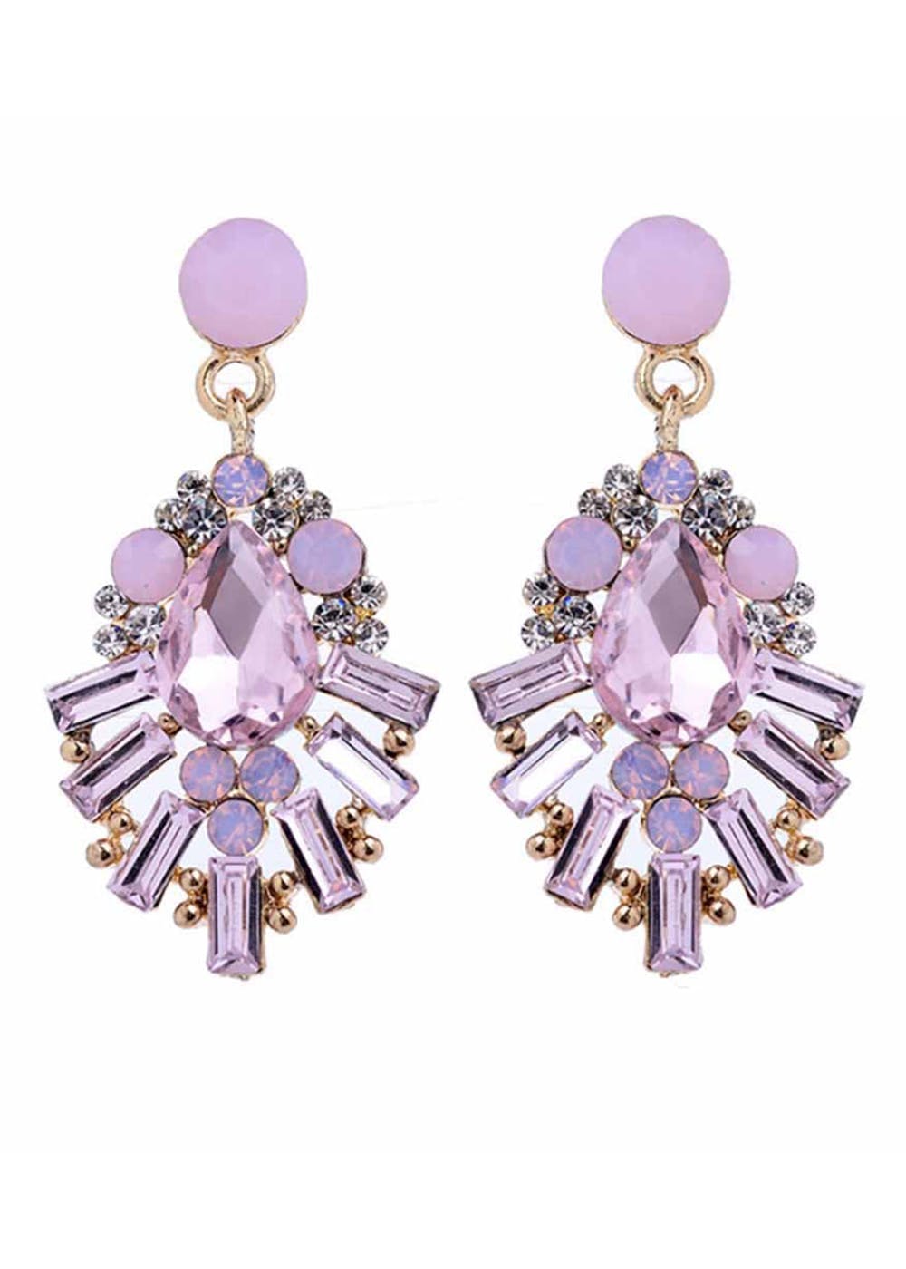 Get Crisiant Pink Rhinestone Earrings at ₹ 499 | LBB Shop