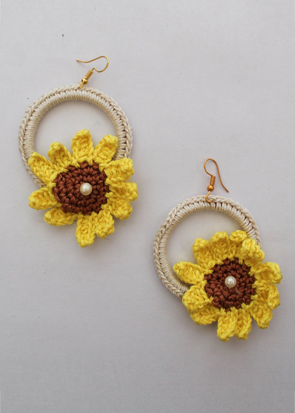 Floral Handmade Crocheted Earrings