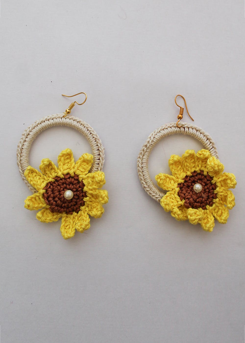 Blooming Thread Art: Floral Design Crochet Earring Adds Delicate Charm with  Handcrafted Beauty and Nature-Inspired