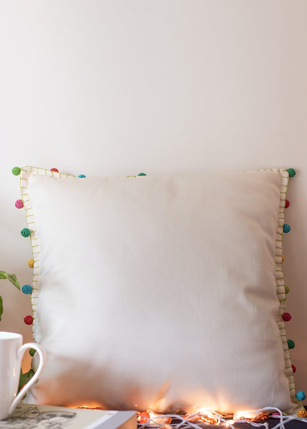 Handmade Cushion Cover - Crochet Beads