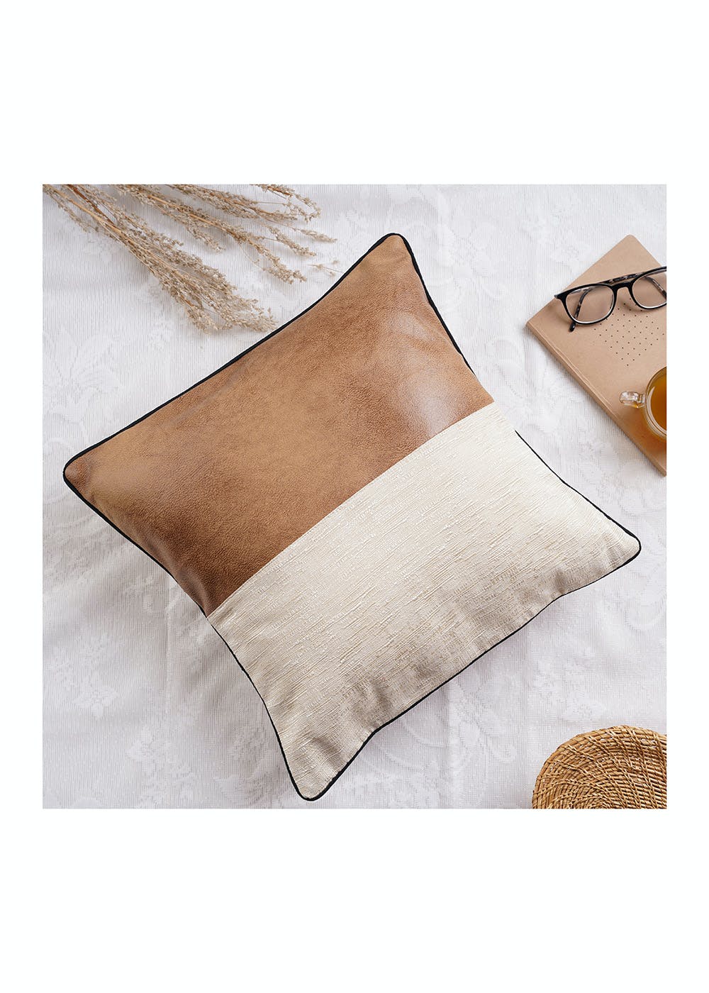 Get Brown Leather Cushion Cover At, Faux Leather Cushion Covers