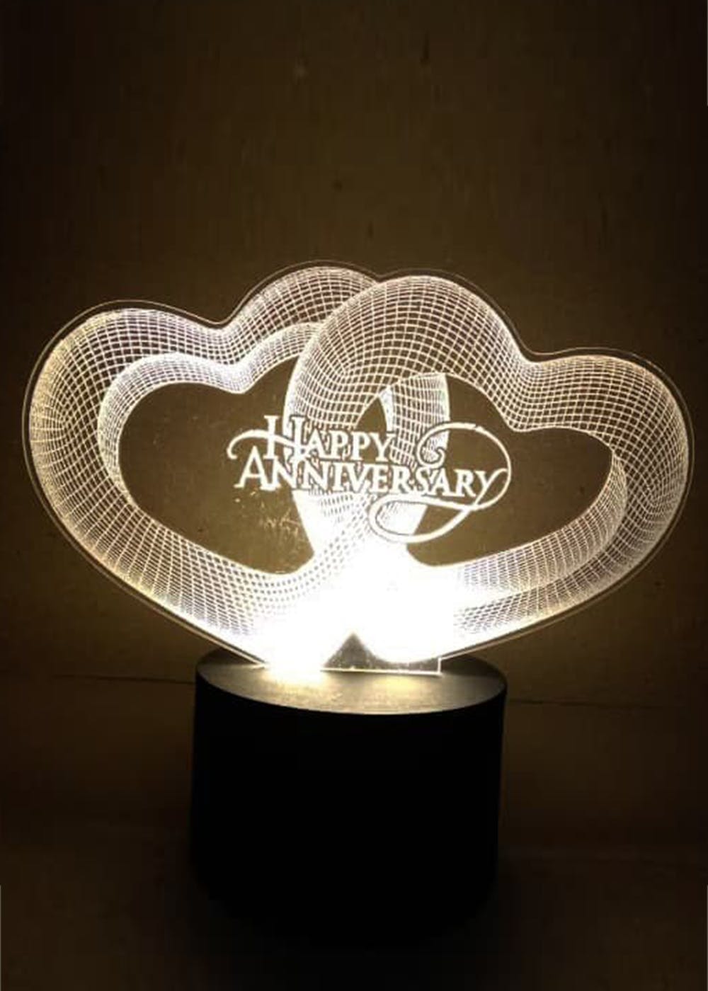 3D LED Love Heart Anniversary Lamp