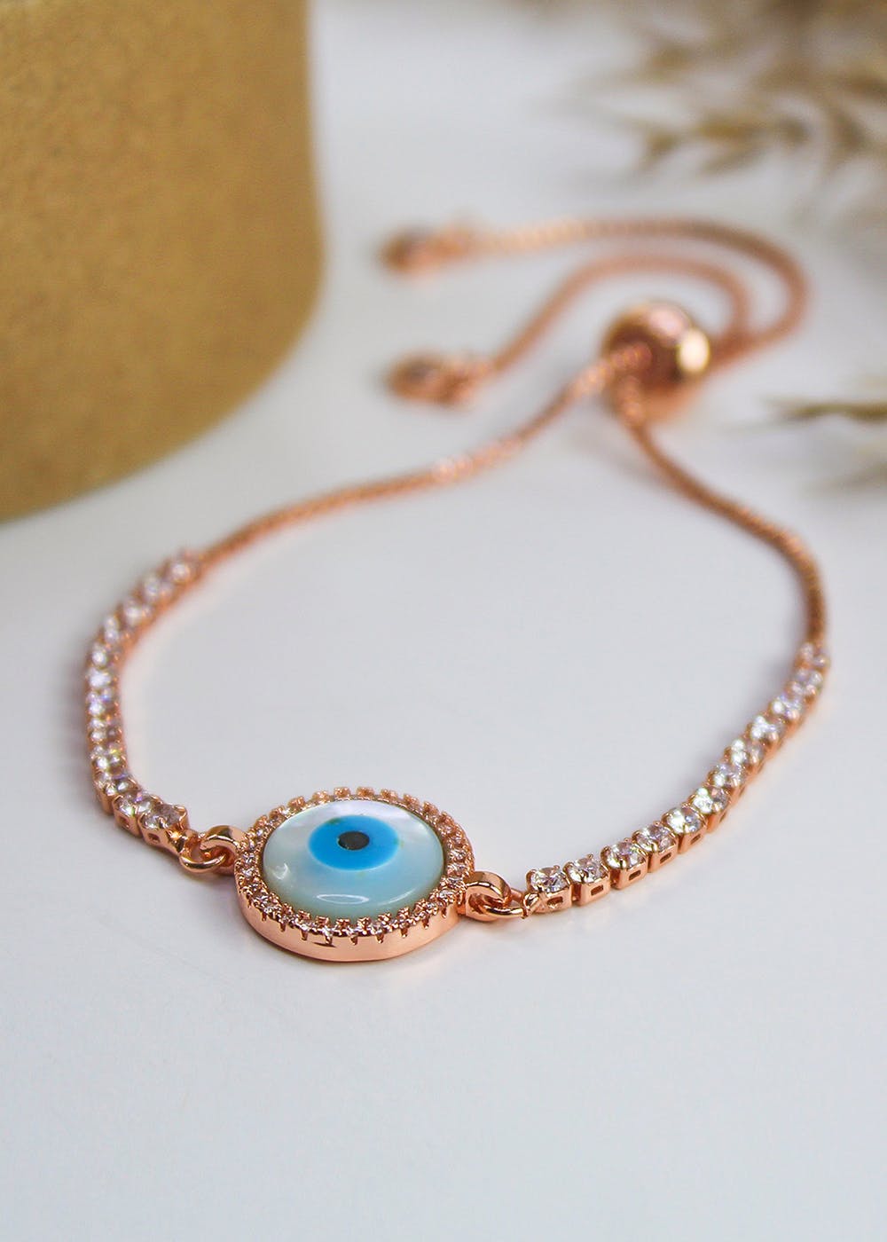 Rose gold evil 2025 eye bracelet