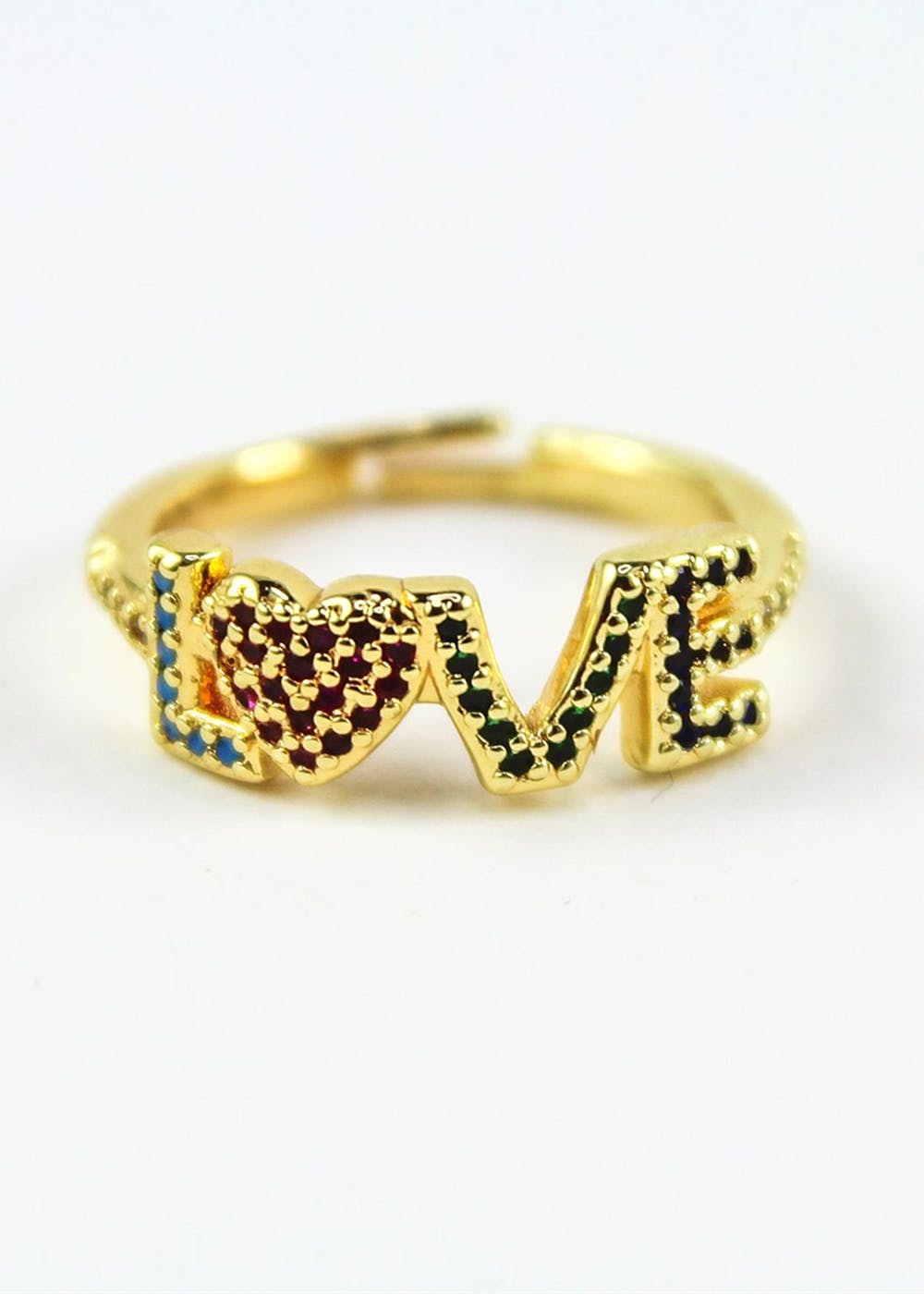 Get Golden Love Text Finger Ring at ₹ 549 | LBB Shop
