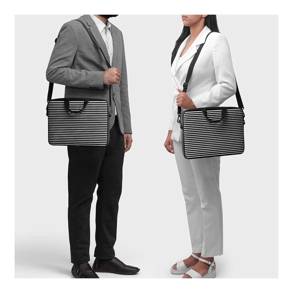 messenger bag with suit