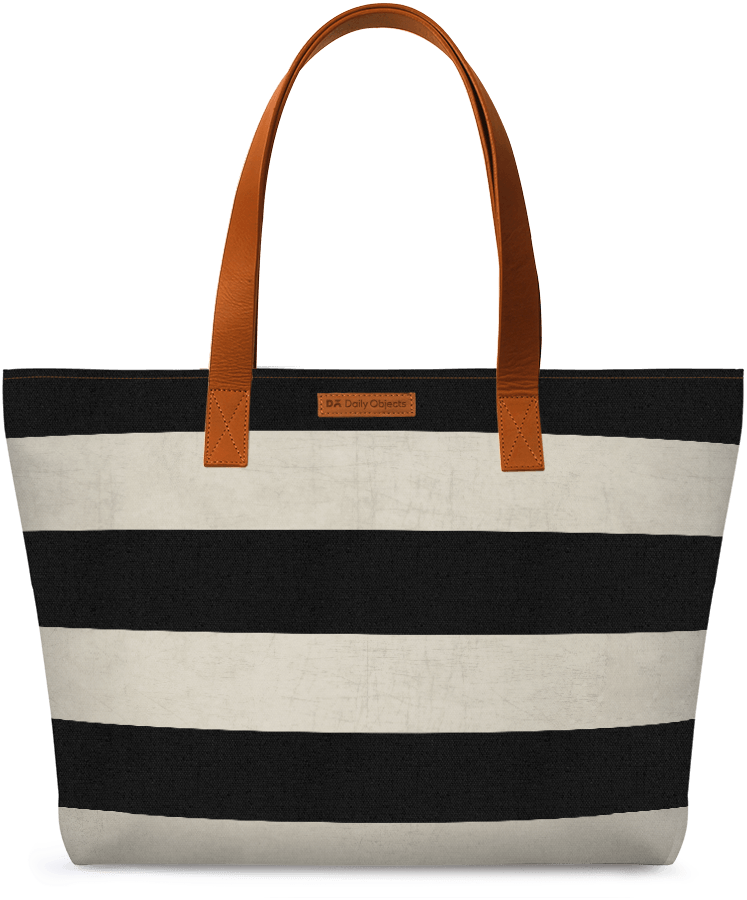 ONLY Off White Tote bag Black Stripes, Colorful Tote Bags