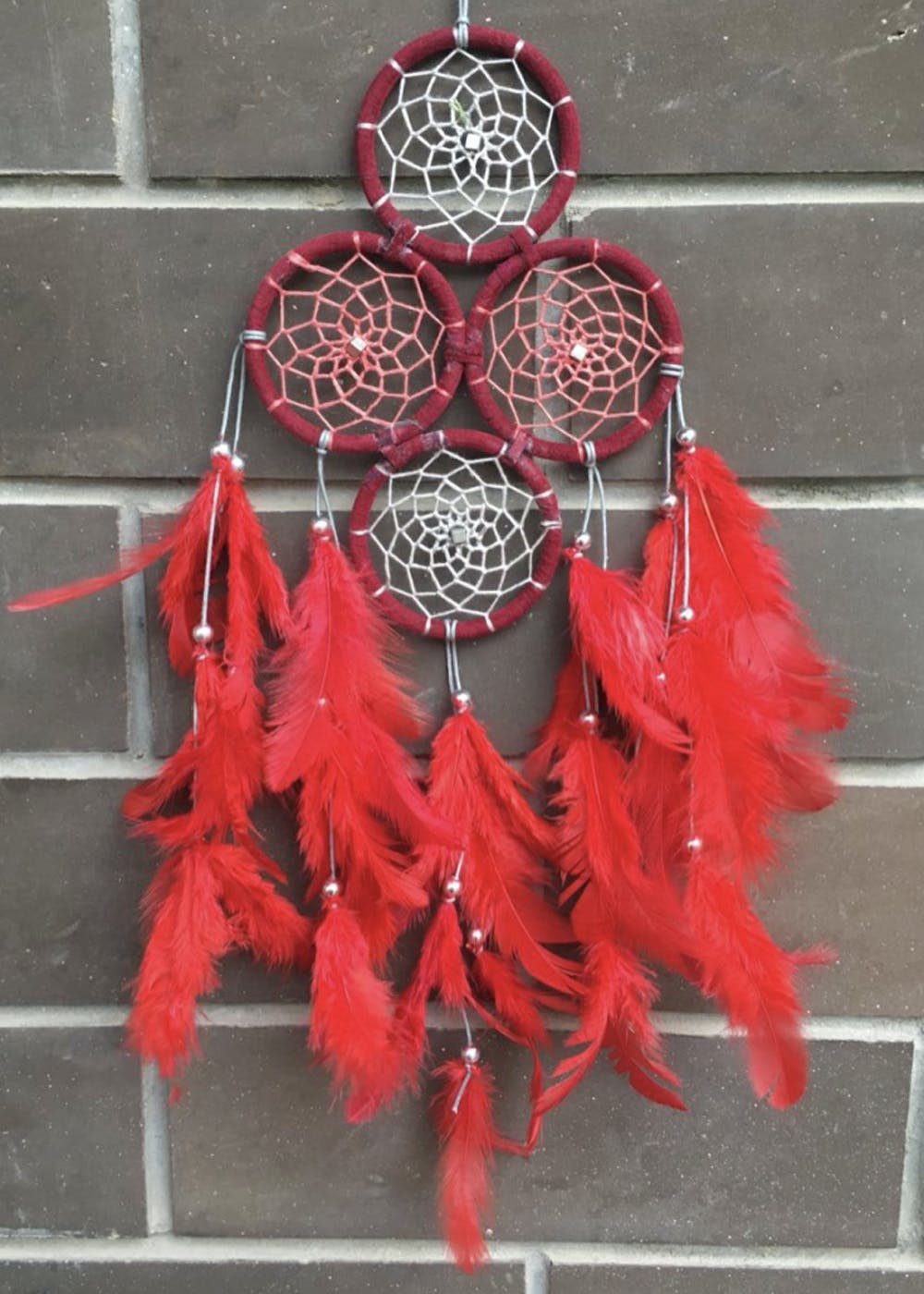 Red And White Metal Dreamcatcher