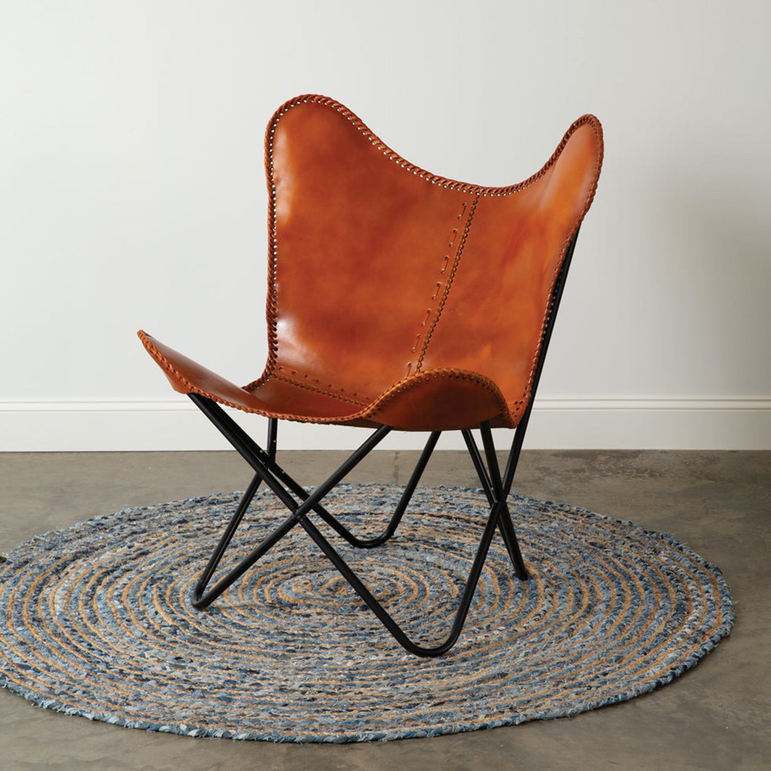 Get Tan Leather Butterfly Chair at ₹ 5500 LBB Shop