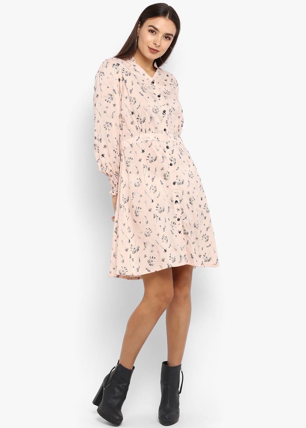 button down pink dress