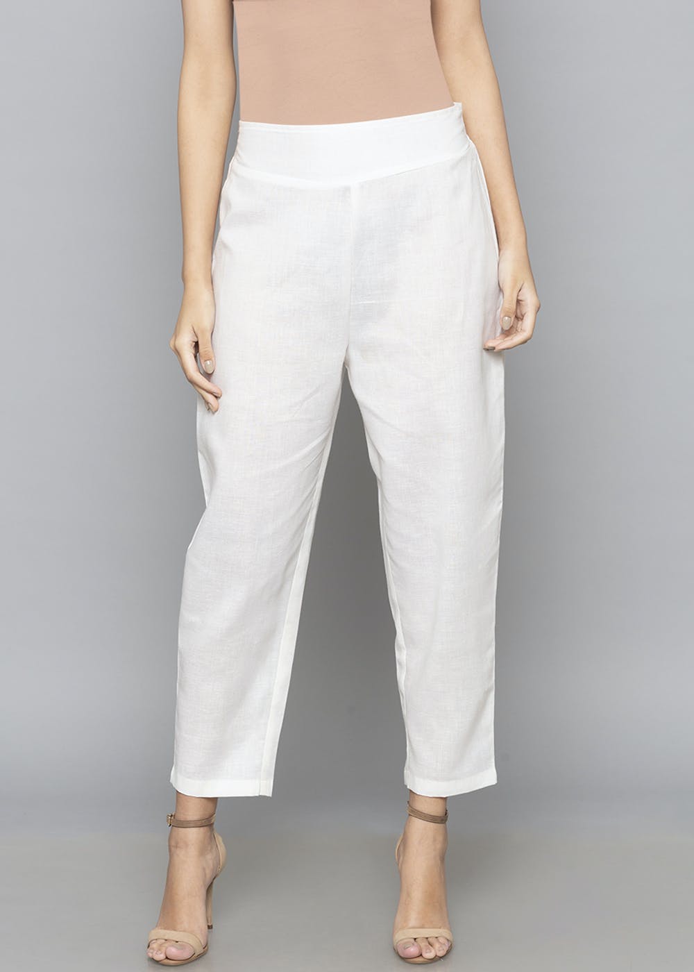 White Trousers - Buy White Trousers Online in India