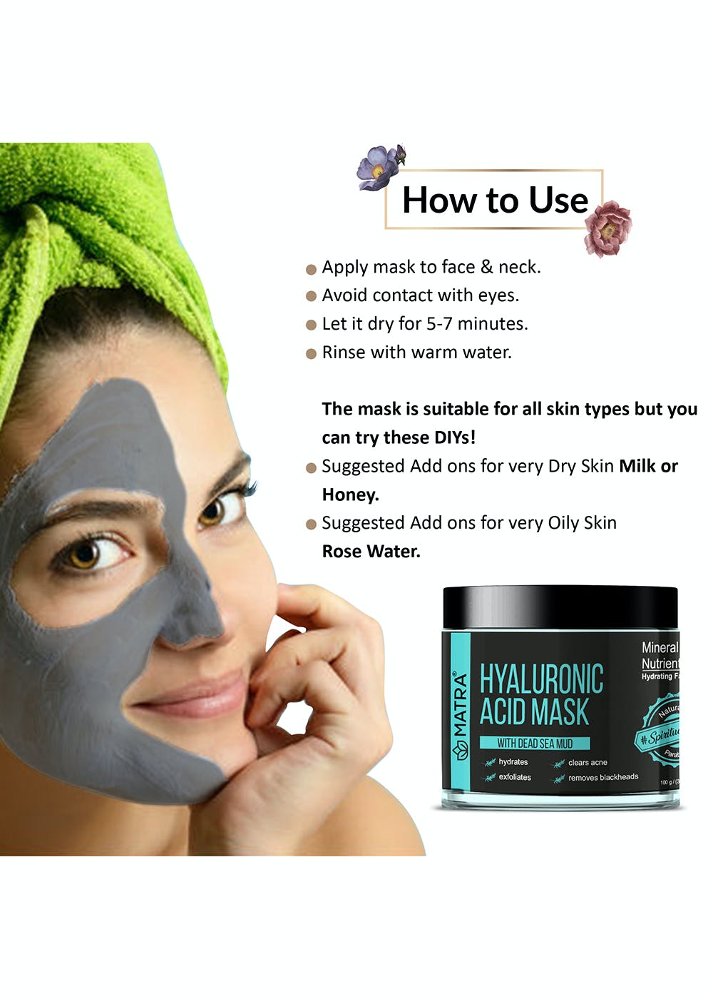 Get Dead Sea Mud Mask For Face Acne Blackheads Hyaluronic