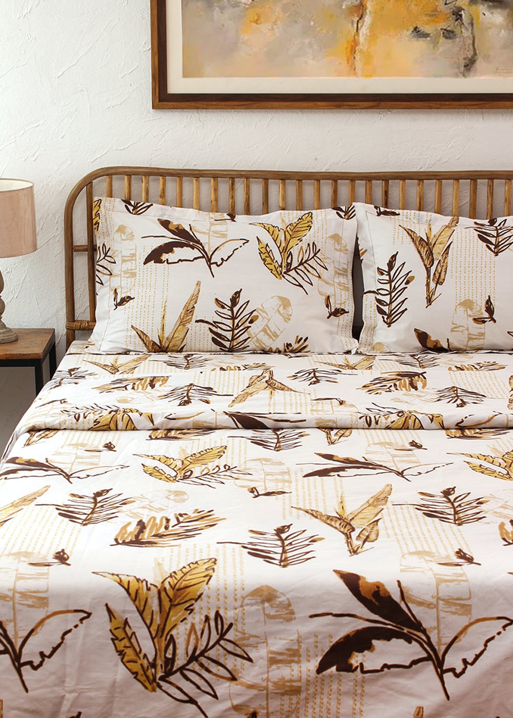 Get Leaf Printed Double Bed Dohar Cover at ₹ 2959 LBB Shop