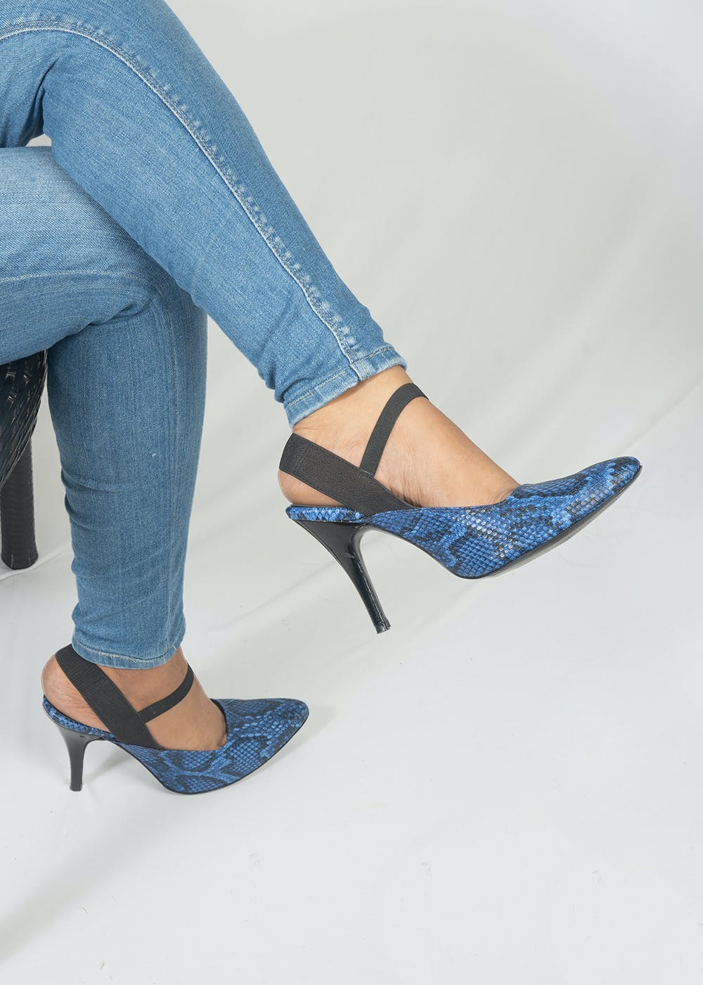 snakeskin slingback heels