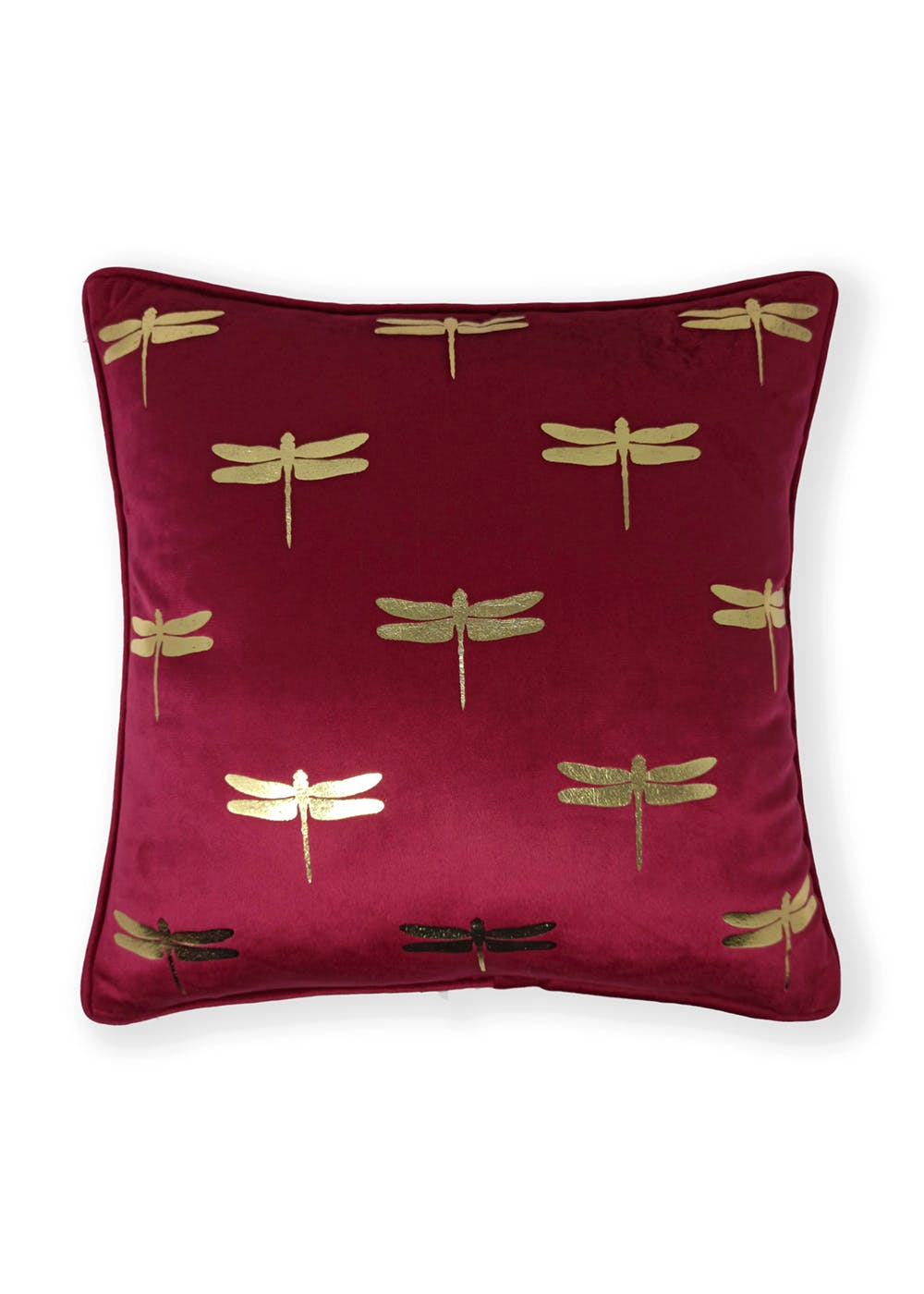 Get Foiled Dragonfly Cushion Cover Maroon (Set Of 2) at ₹ 699 LBB Shop