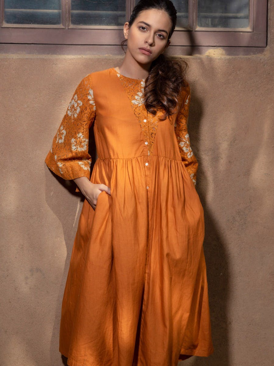 Tula Hand Block Print Cotton Flare Dress