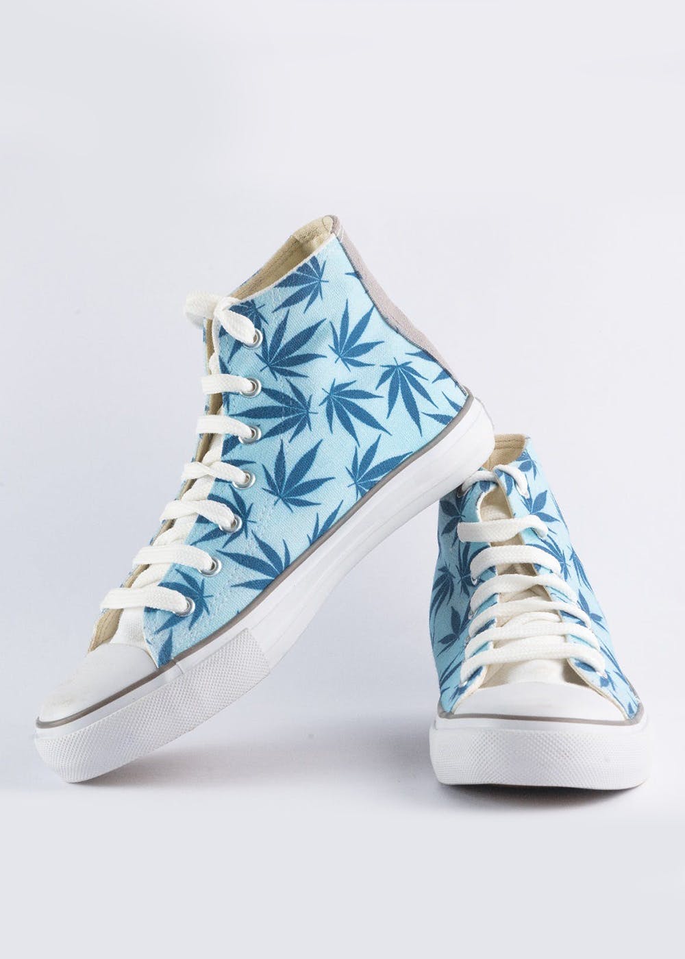 Get Azure Blue High-Top Canvas Shoes at 
