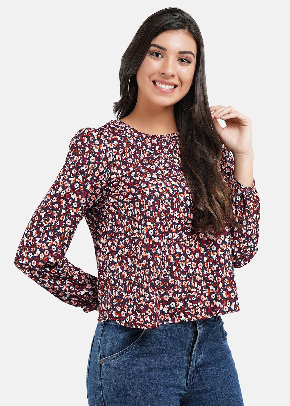 Get Puff Sleeve Floral Top at ₹ 899 | LBB Shop