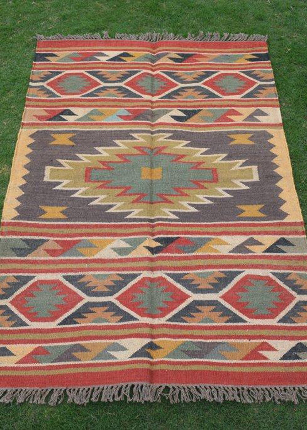 Get Multicolor Woven Jute Rug at ₹ 6000 LBB Shop