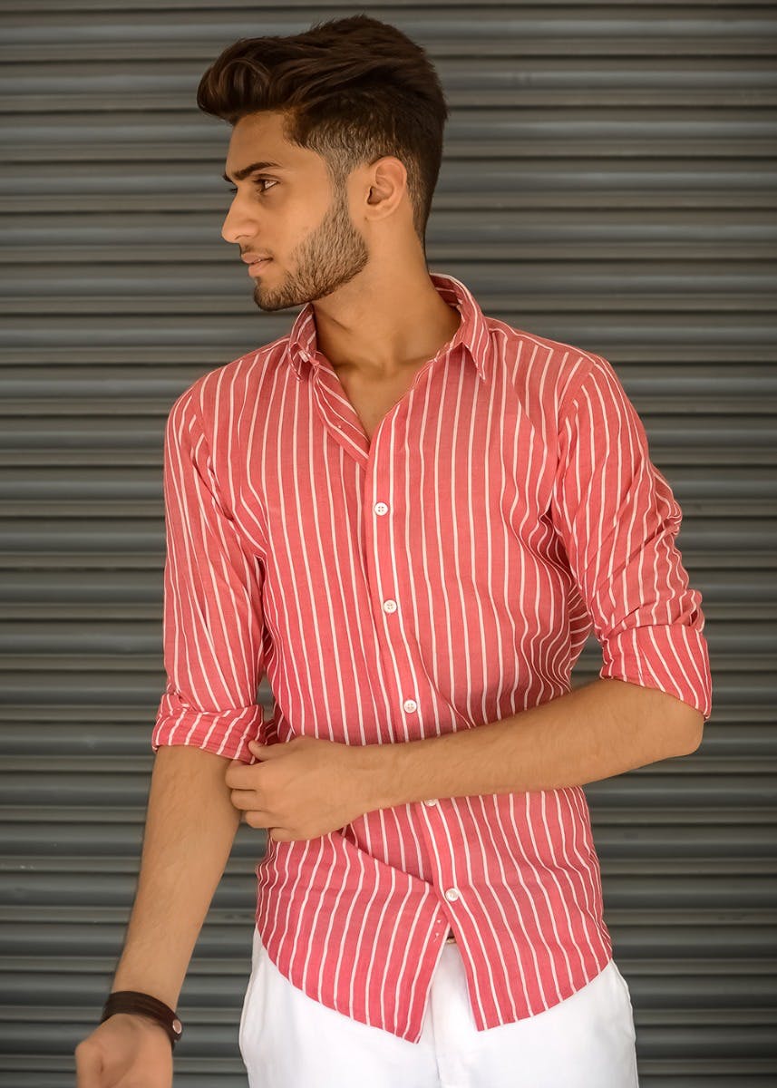 Red & White Candy Cane Striped Shirt