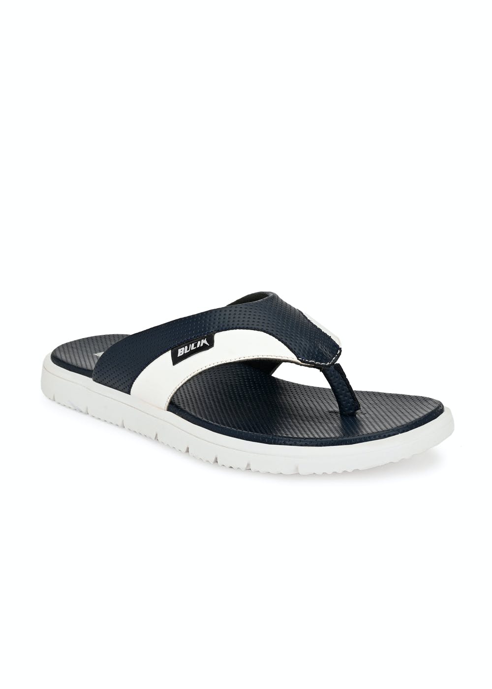 Get Contrast Side Panel T-Strapped Blue Slippers at ₹ 599 | LBB Shop