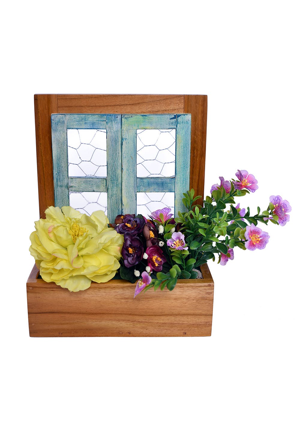 Get Wooden Window Planter With Flowers at ₹ 1699 LBB Shop