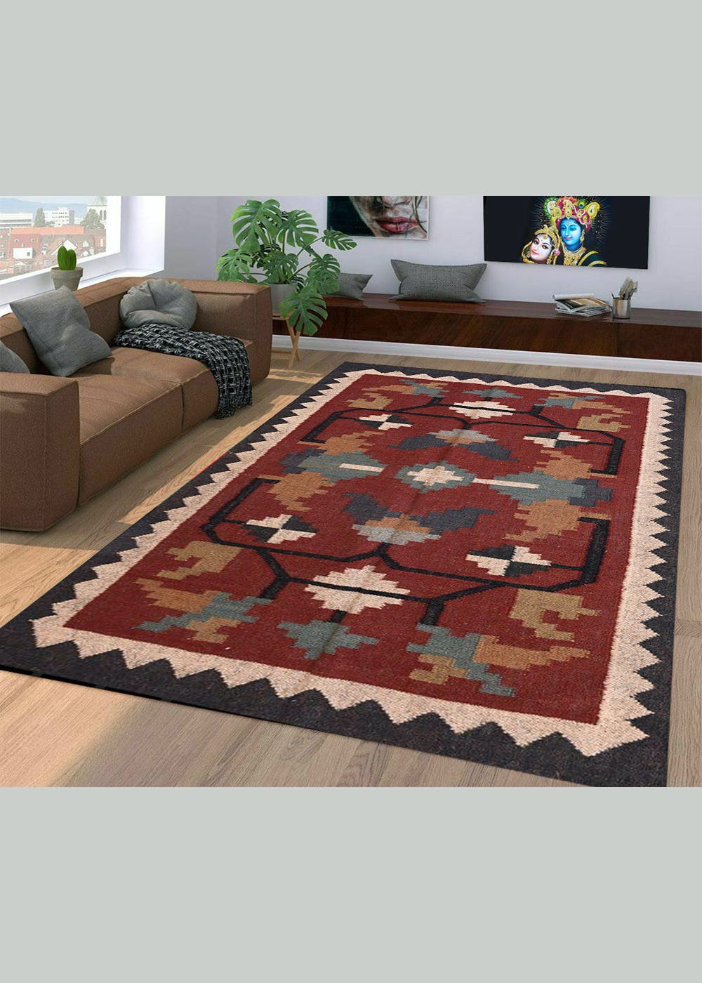 Get Abstract Pattern Jute Rug at ₹ 6000 LBB Shop