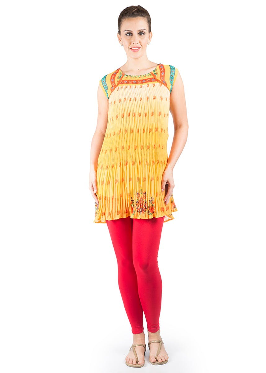 Buy online Orange Sleeveless Chikankari Kurti from Kurta Kurtis for Women  by Vandeymatram for ₹775 at 0% off | 2024 Limeroad.com