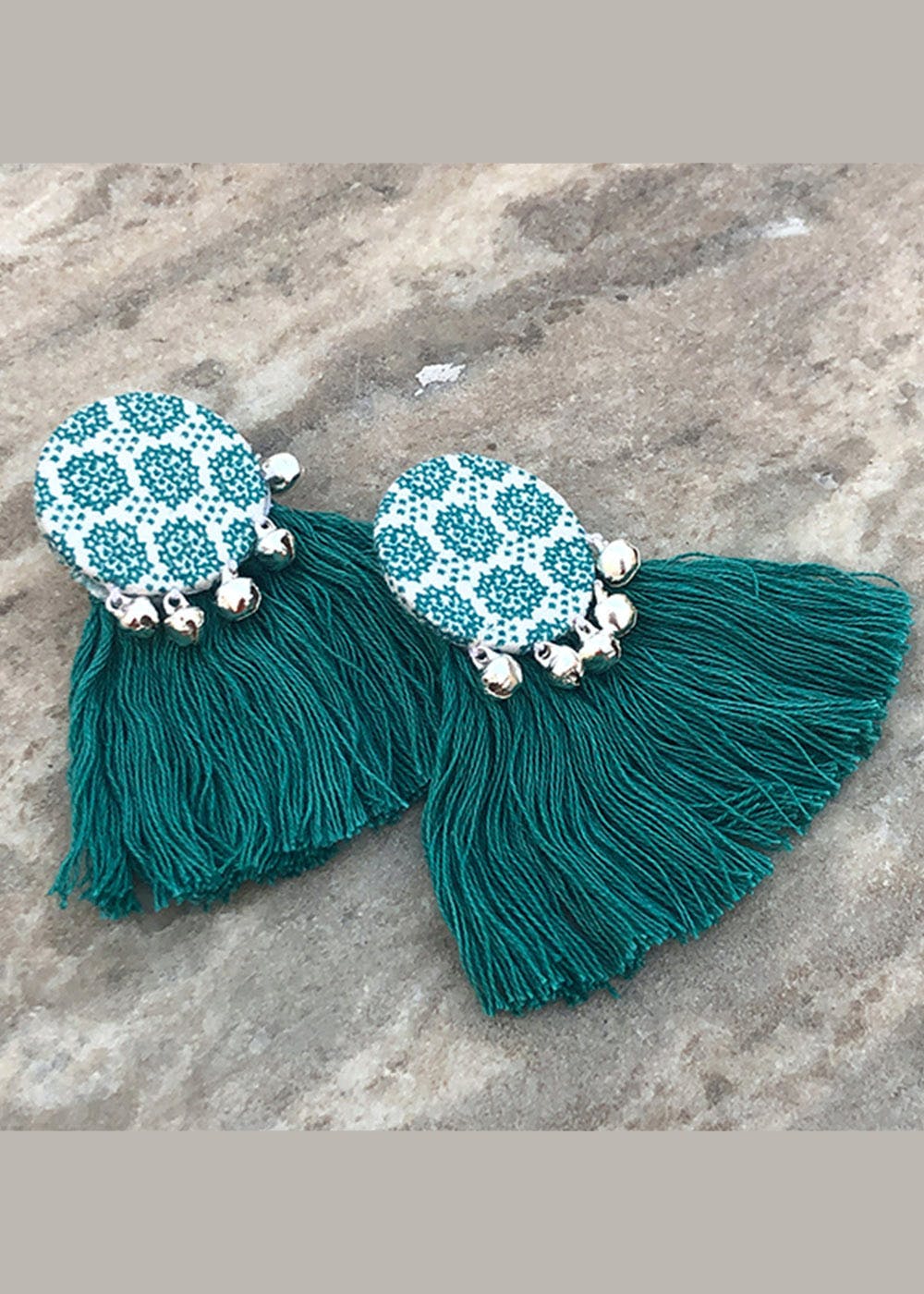 Buy Dark Teal Beaded Tassel Earring Iridescent Tassel Earring Teal Online  in India  Etsy