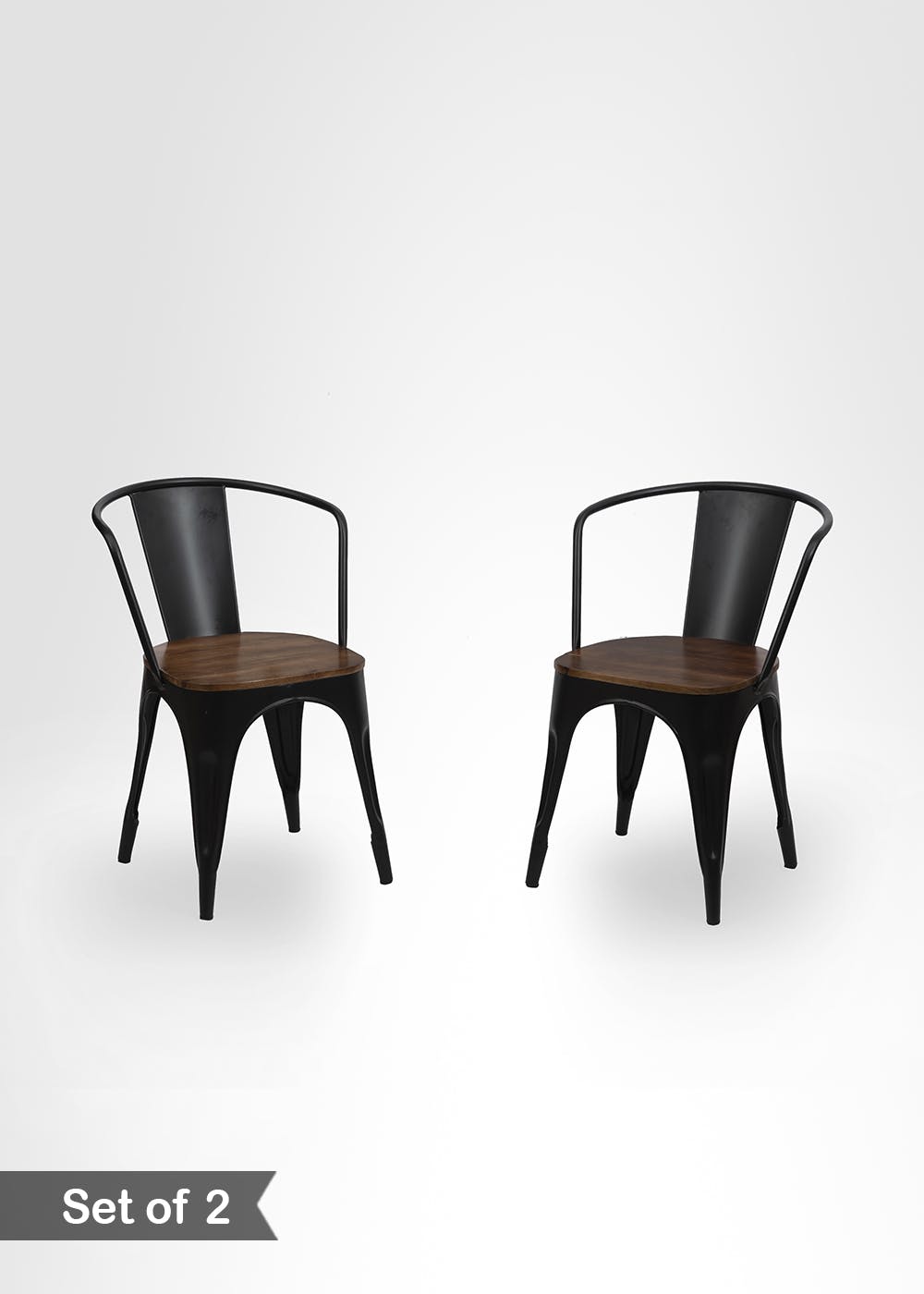 Black Tolix Chair With Armrest - Set Of 2 