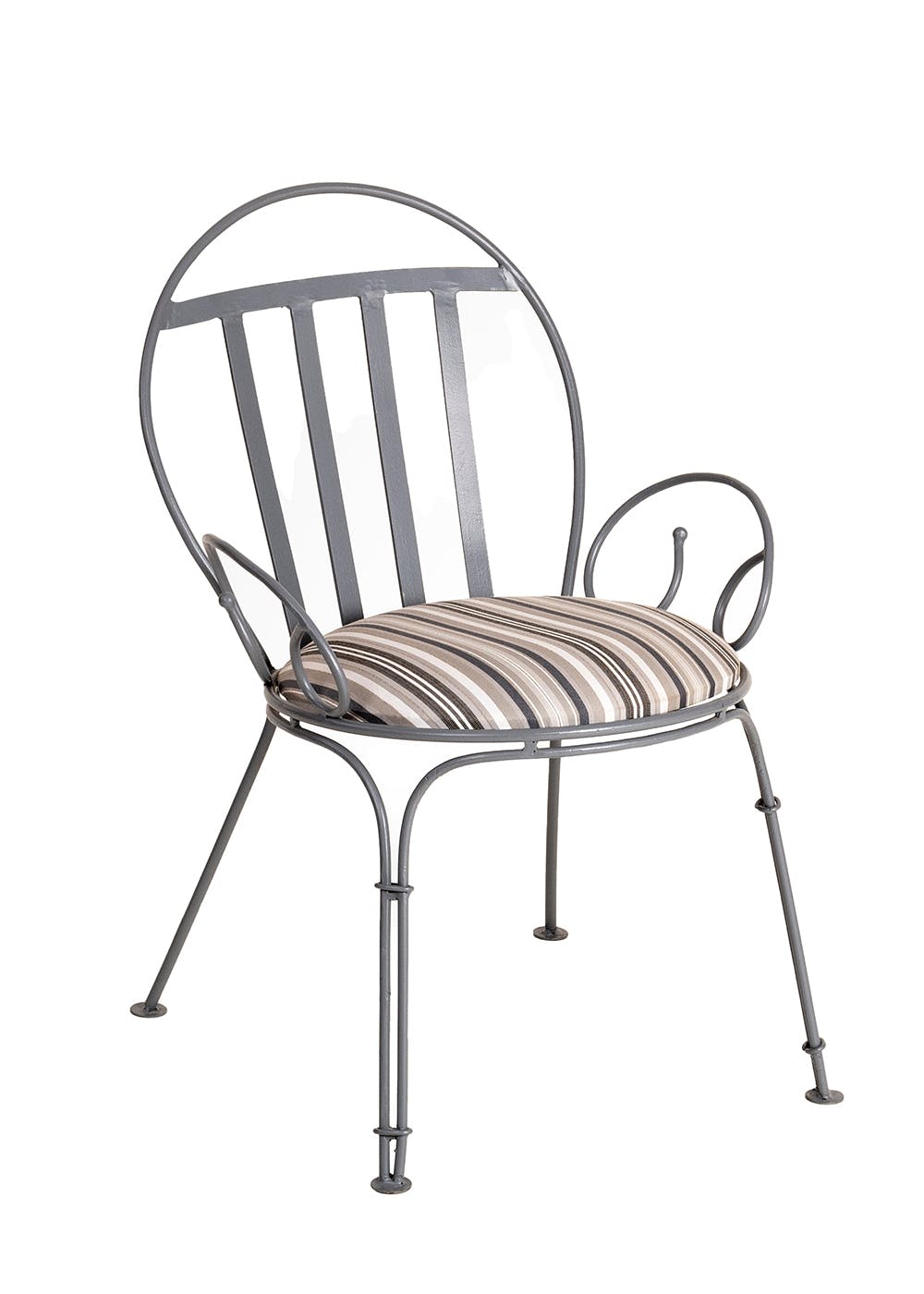 Faro Matte Grey Wrought Iron Chair 