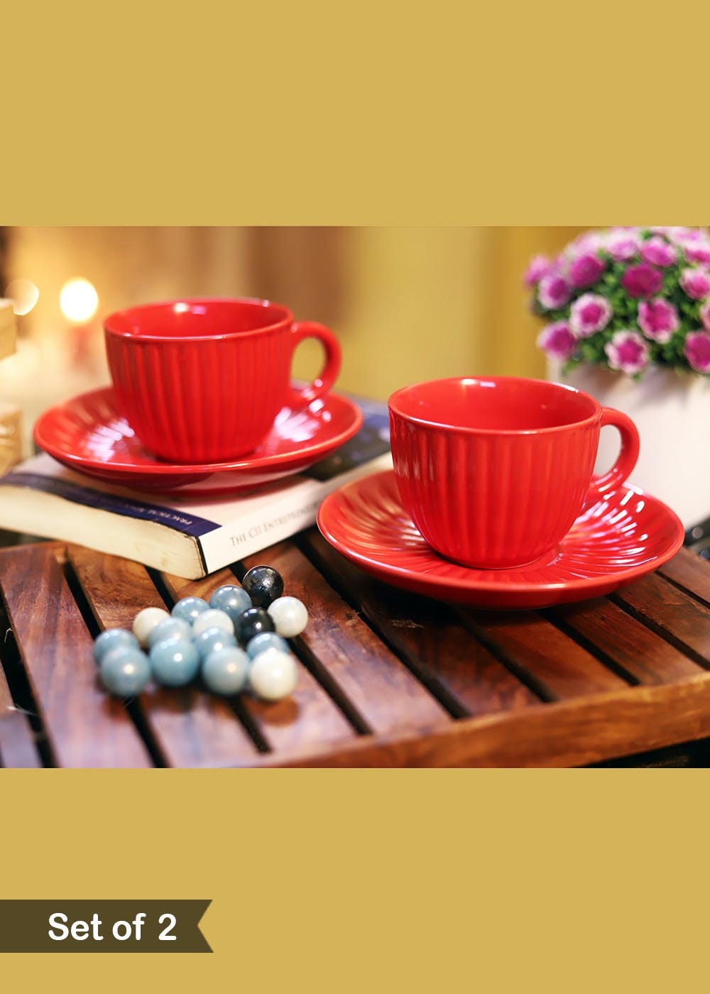 Get Ceramic Tea Cup Plate Set of 2 at ₹ 645 LBB Shop