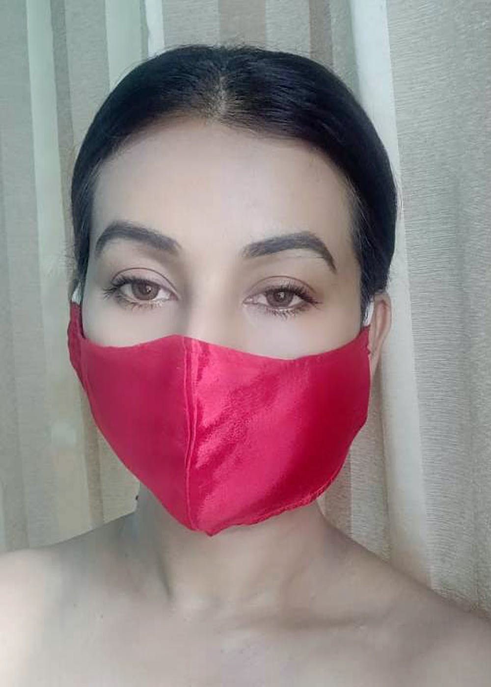 Maroon Cotton Plain 3 Ply Face Mask
