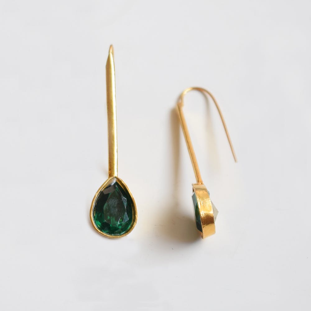 Drusy Uvarovite Cabochon Earrings – BAKSA STUDIO ART JEWELRY