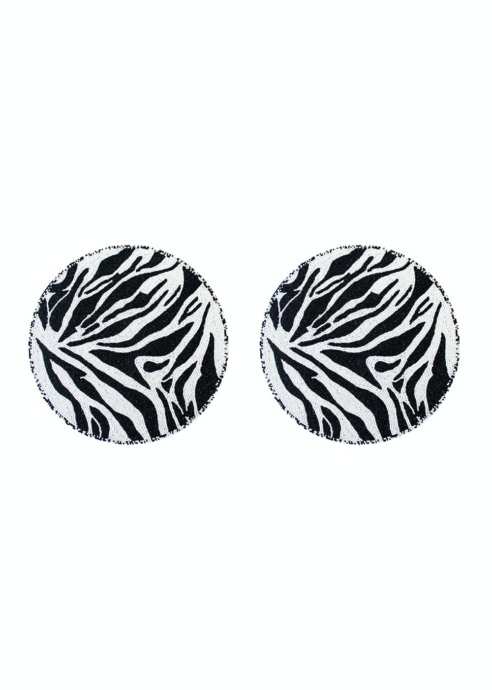 Get Black And Cream Beaded Placemat 14" at ₹ 849 LBB Shop