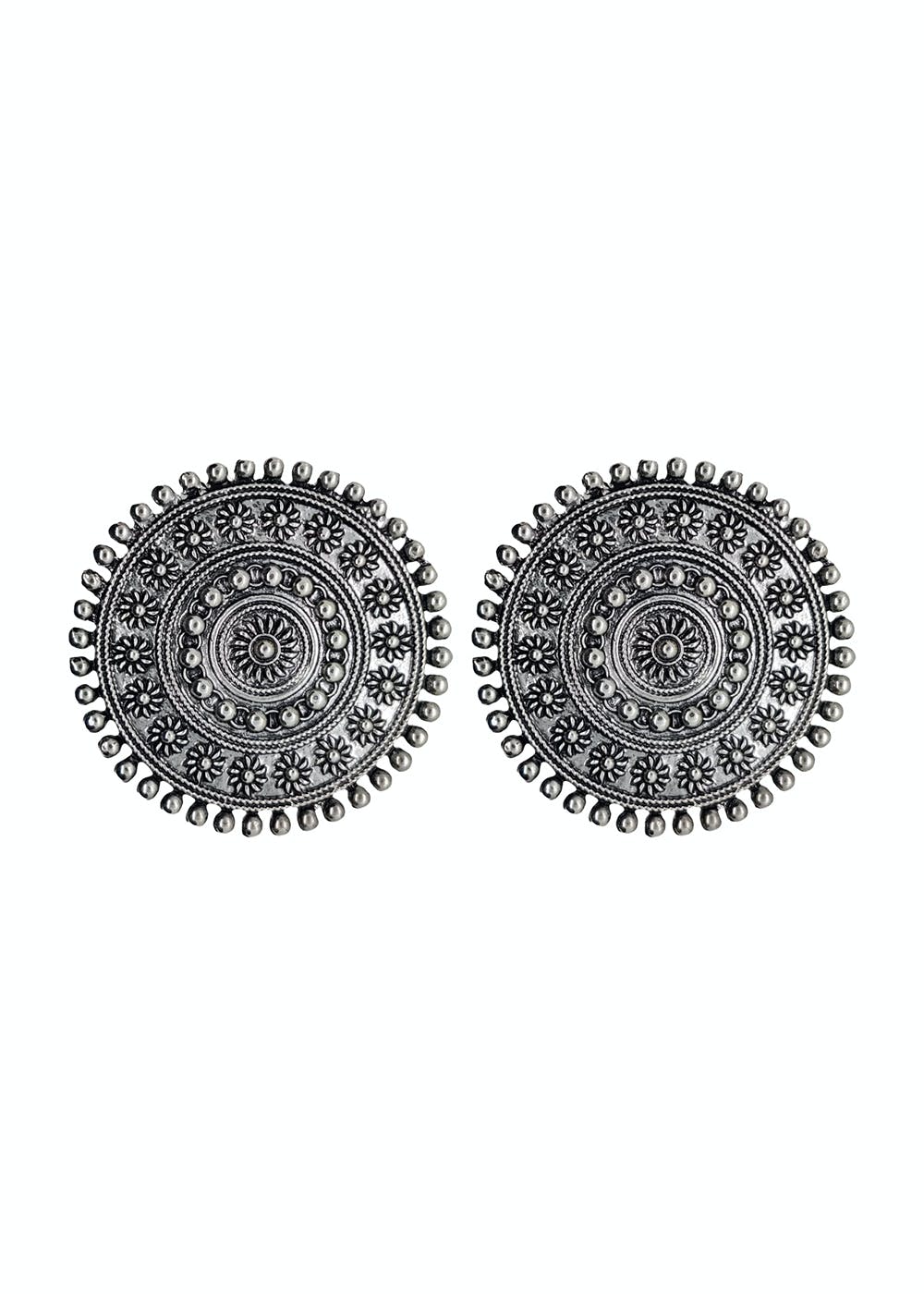 Louvre Sterling Silver Earrings plated in Rhodium