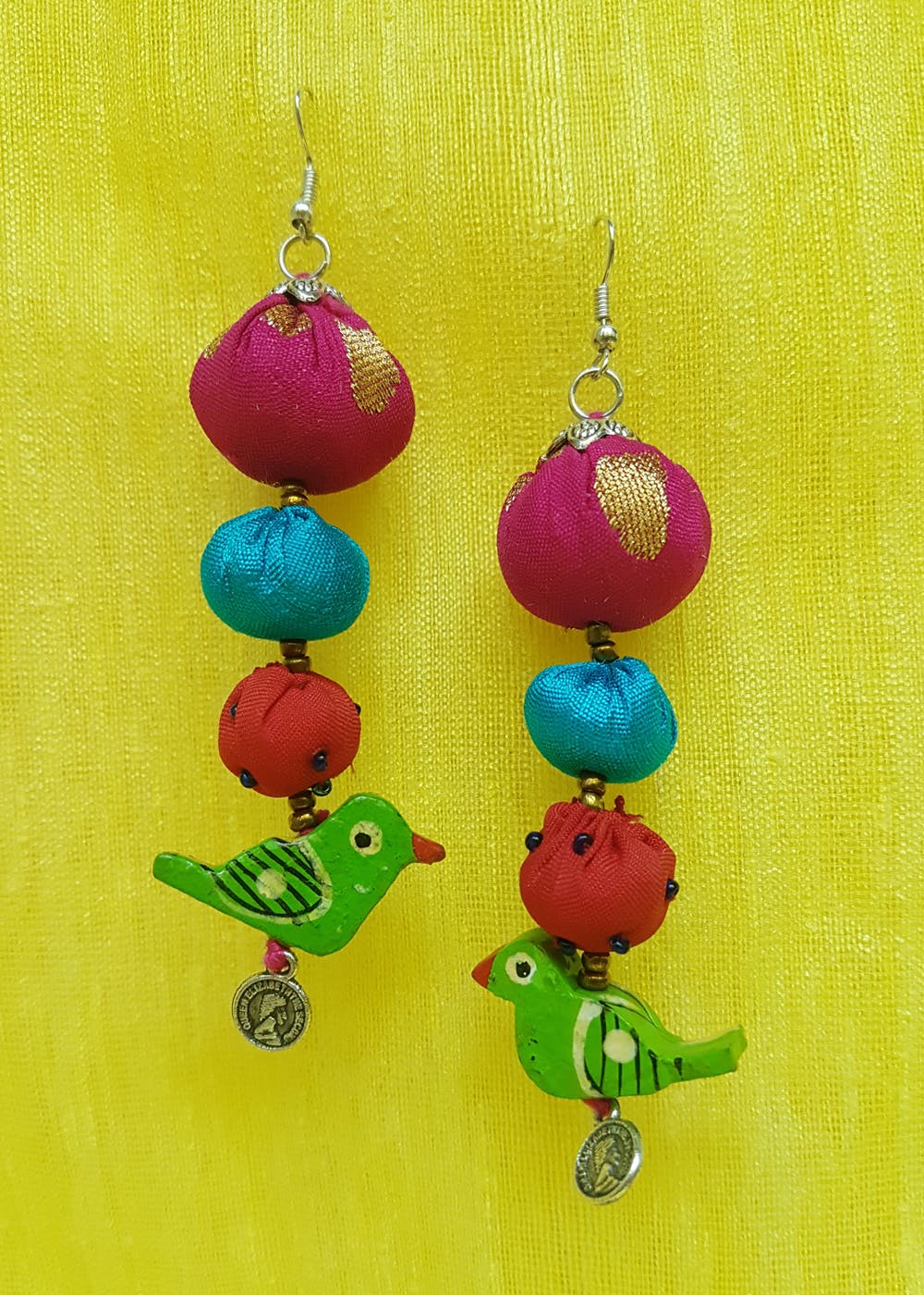 Vintage Carved Wood Parrot Dangle Earrings, Yellow, Green and Red Tropical  Bird Pierced Earrings, Retro, Boho - Etsy