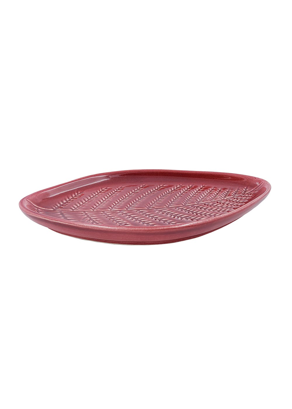 Royale Series Serving Platter - Leaf Shaped - Maroon