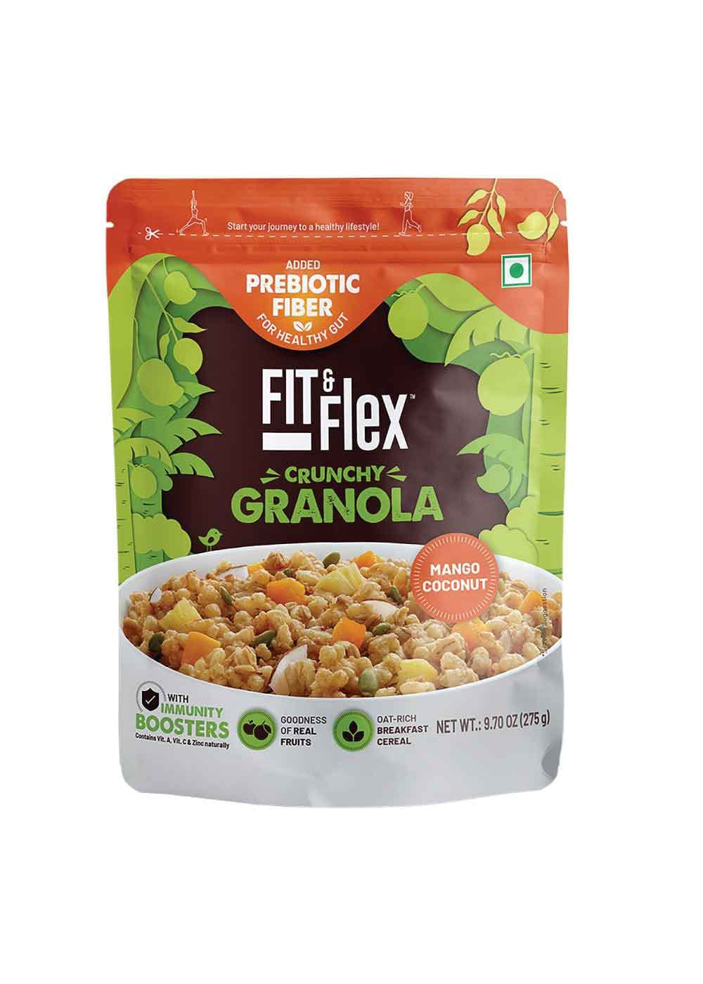 Fit & Flex Crunchy Granola - Variety Pack, With Immunity Booster, Breakfast  Cereal, 22 g