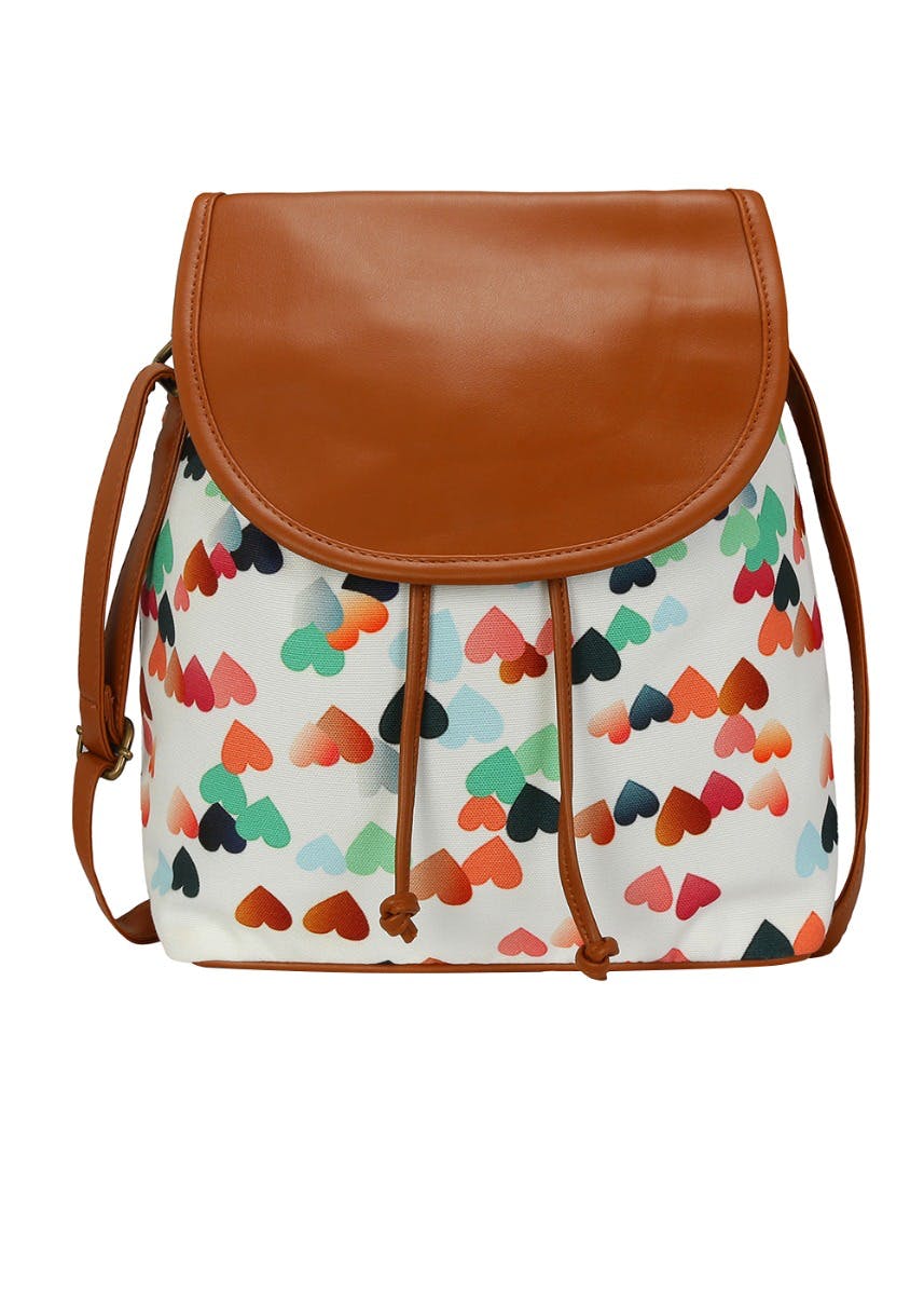 Multicolour Heart Drawstring Bag