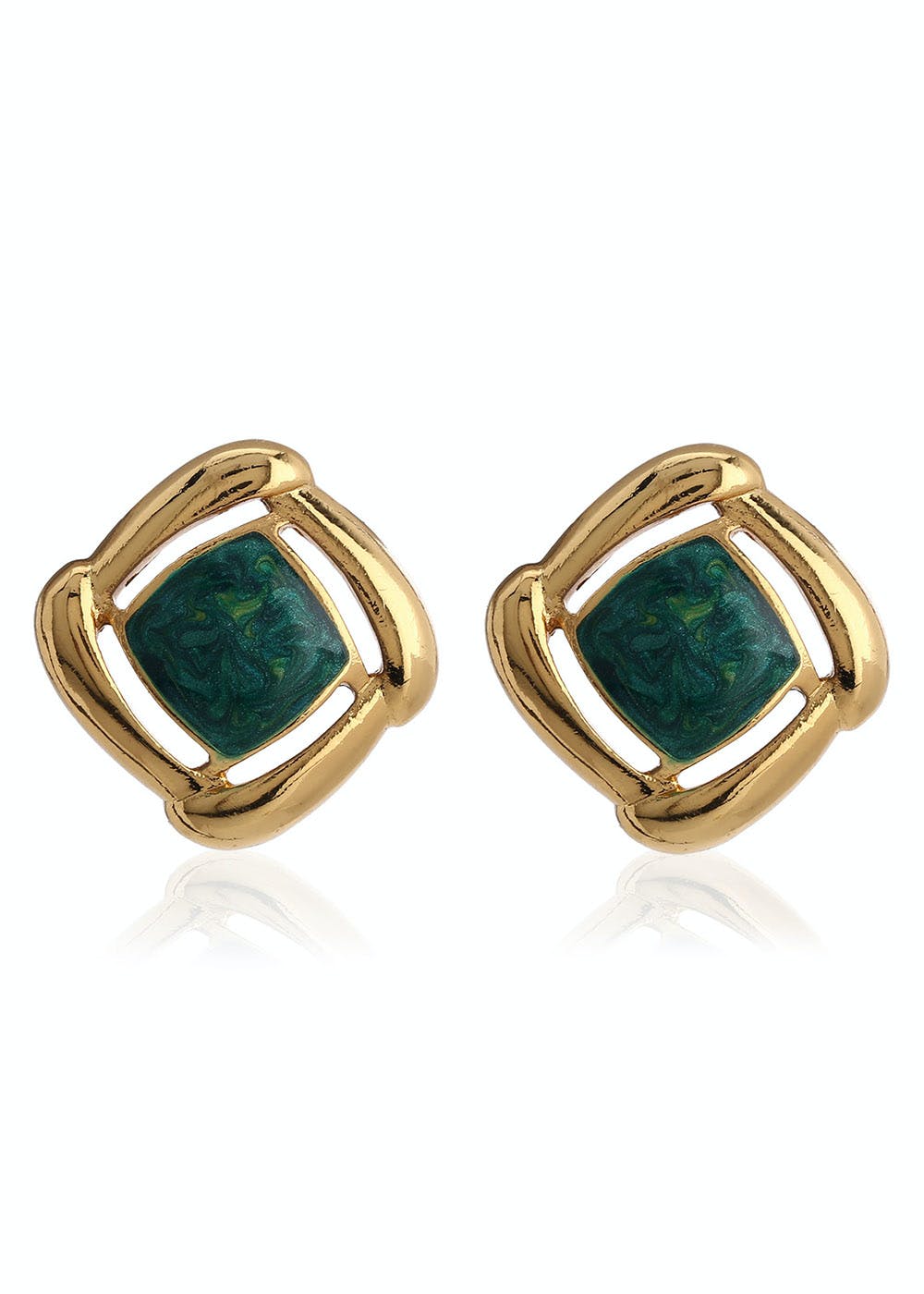 Beautiful Emerald Gold Jhumka Earrings