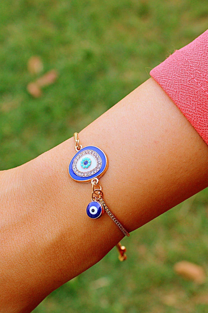 Crystal Evil Eye Adjustable Bracelet 