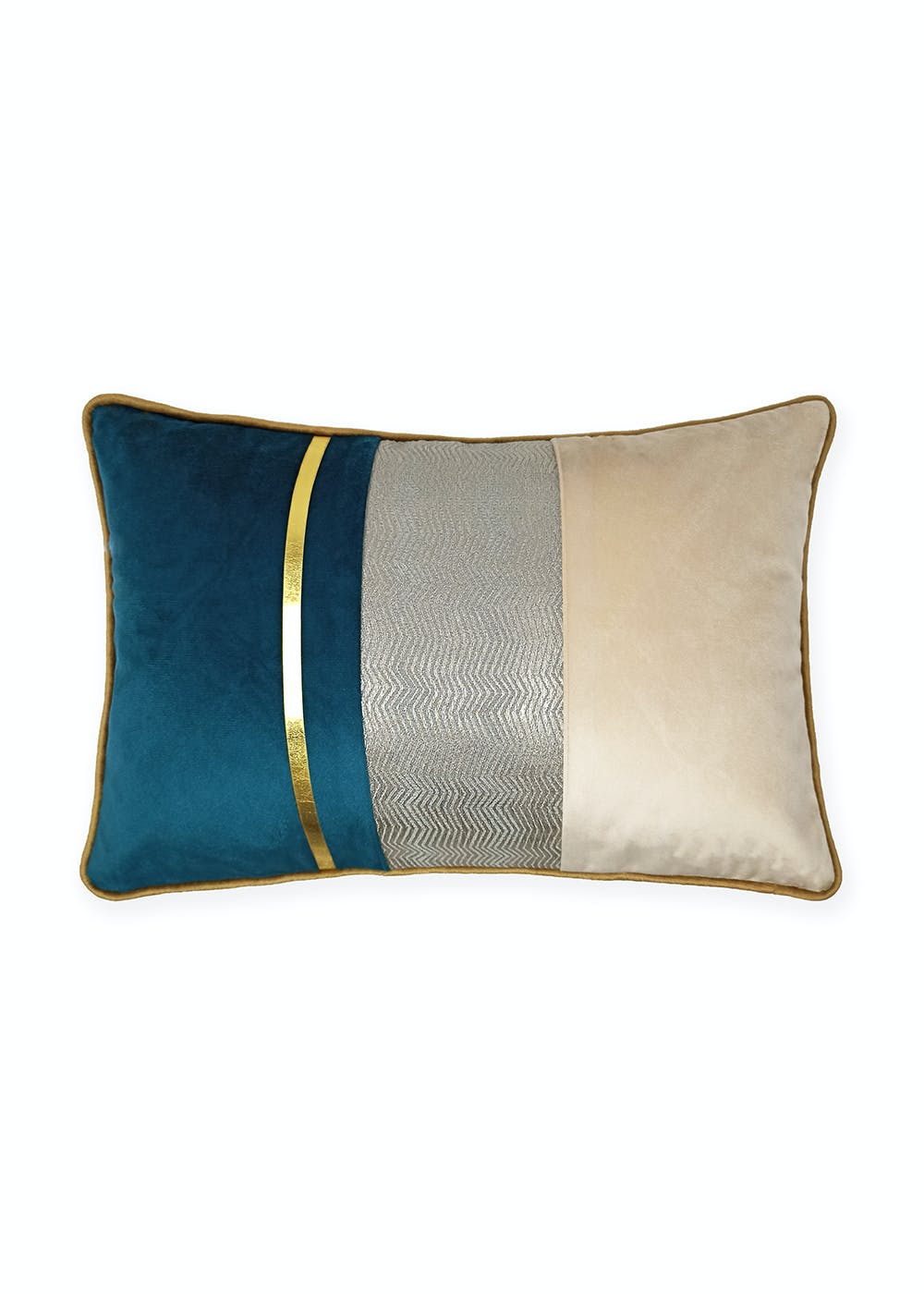 Get Foundation Striped Cushion Cover 12X18 Emerald Green at ₹ 499