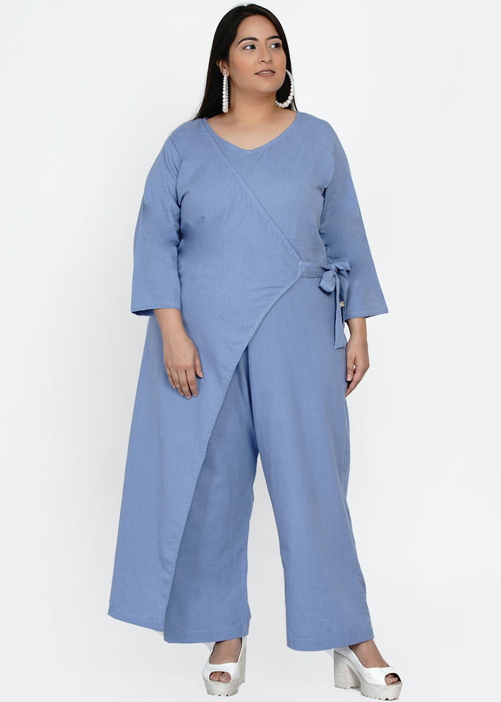 Cotton flex blue shirt dress – Fabnest