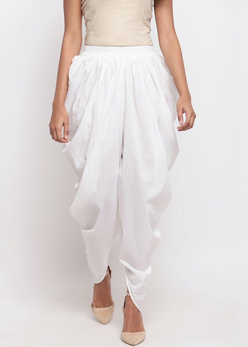 Buy Off White Top With Chikan Embroidery And Dhoti Pant Online  Kalki  Fashion